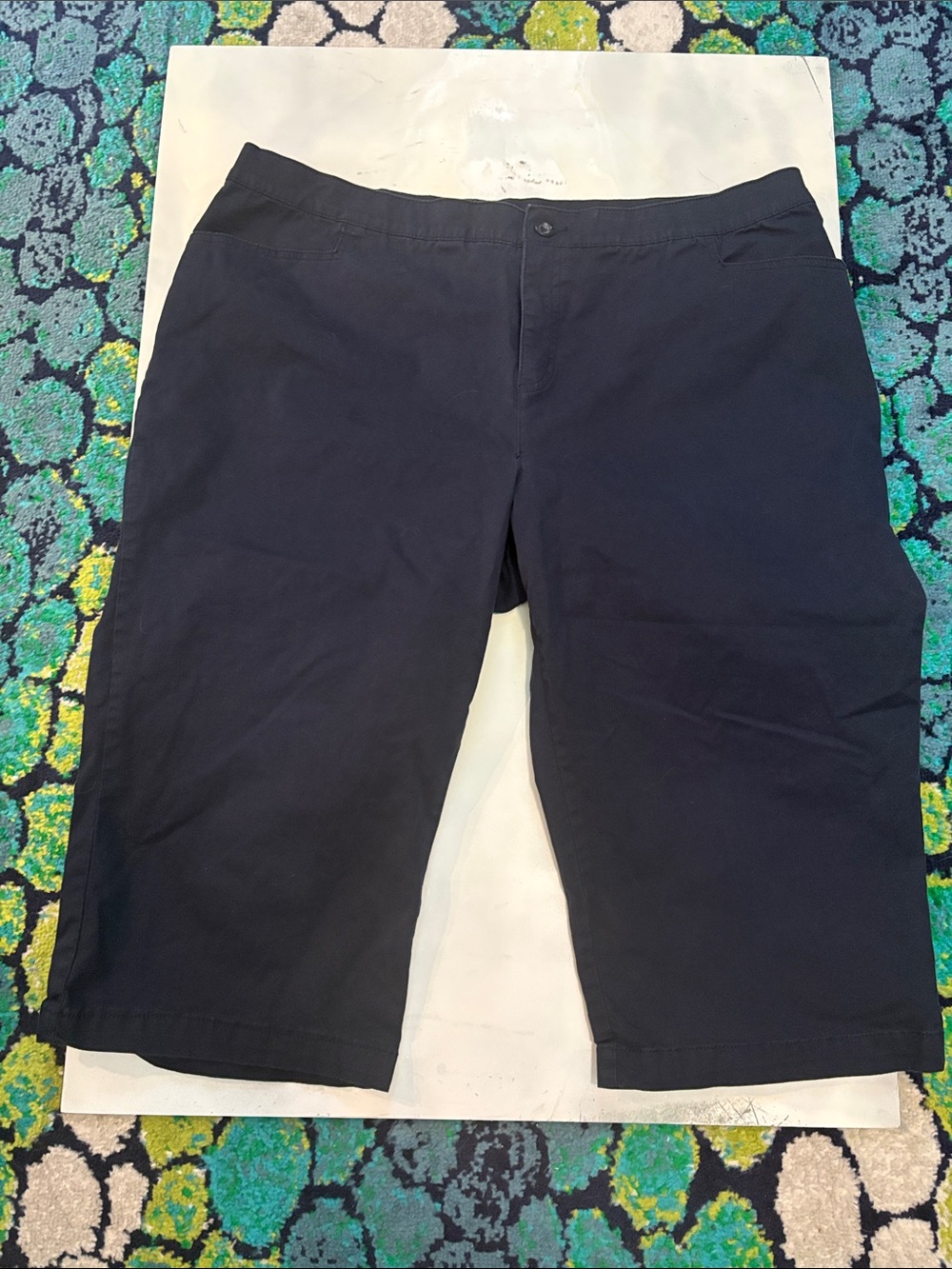 croft & barrow Navy Women's Flat-Front Capris